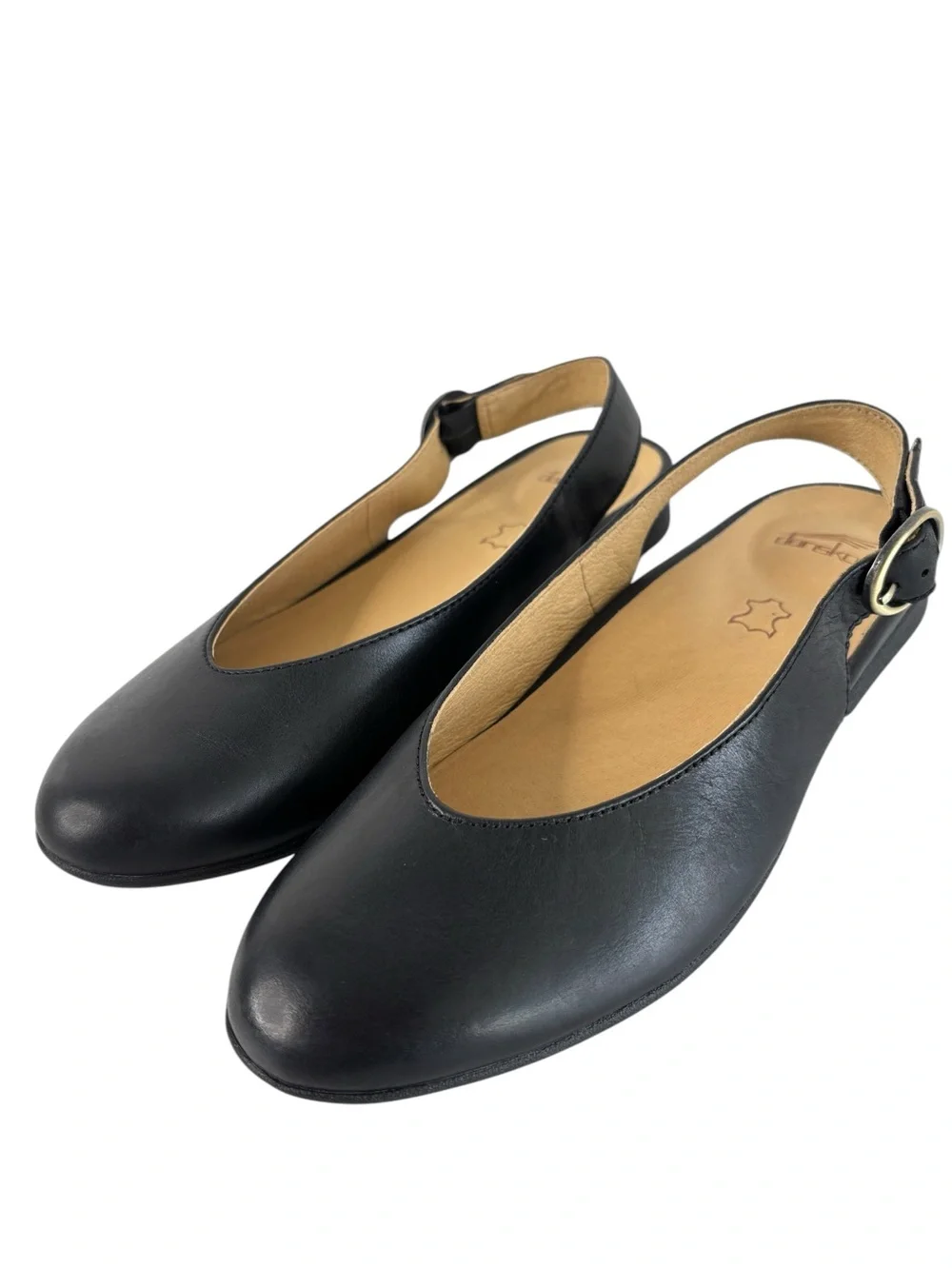 Dansko Lea Black Leather Slingback Flats Shoe Size 38 US 7.5 / 8 Mule NEW!